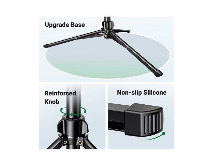 UGREEN Selfie stick 3u1 Tripod s bluetooth daljinskim do 7.2 incha, crni