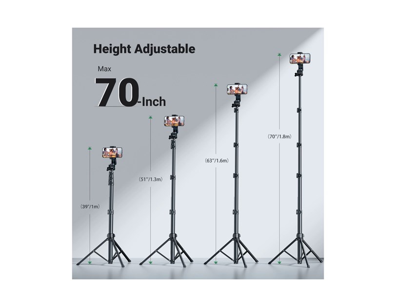 UGREEN Selfie stick 3u1 Tripod s bluetooth daljinskim do 7.2 incha, crni