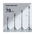 UGREEN Selfie stick 3u1 Tripod s bluetooth daljinskim do 7.2 incha, crni