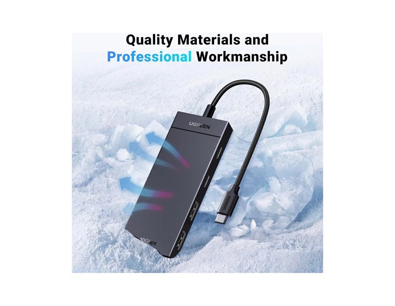 UGREEN 4-portni USB-C HUB na 2xUSB-A 3.2, 2xUSB-C 3.2, crni