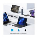UGREEN 6-portni USB-C HUB na 1xUSB-A 3.2, 2xUSB-C 3.2, 1xUSB-A 2.0, 1xUSB-C za napajanje, 1x RJ45 konektor, sivi