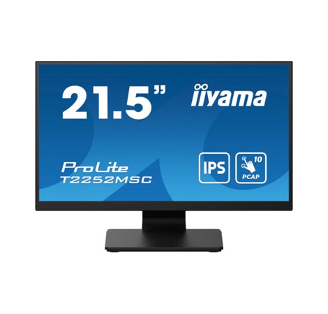 IIYAMA 22" T2252MSC-B2AG FHD (1920×1080) IPS, 16:9, 5ms, 250 cd/m2, 1000:1, 1xHDMI, 1xDP, 2xUSB-A, zvučnici, crni