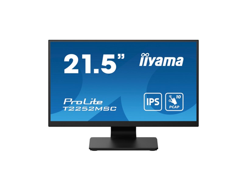 IIYAMA 22" T2252MSC-B2AG FHD (1920×1080) IPS, 16:9, 5ms, 250 cd/m2, 1000:1, 1xHDMI, 1xDP, 2xUSB-A, zvučnici, crni