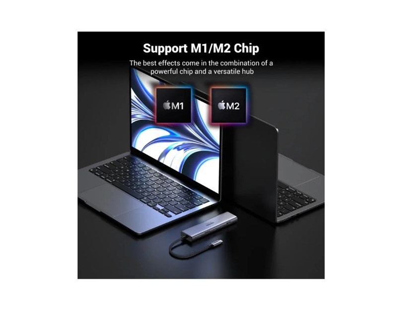 UGREEN 7-portni USB-C HUB na 1xUSB-A 3.2, 2xUSB-C 3.2, 1xSD/TF čitač memorijskih kartica, 1xUSB-C za napajanje, 1x HDMI, sivi