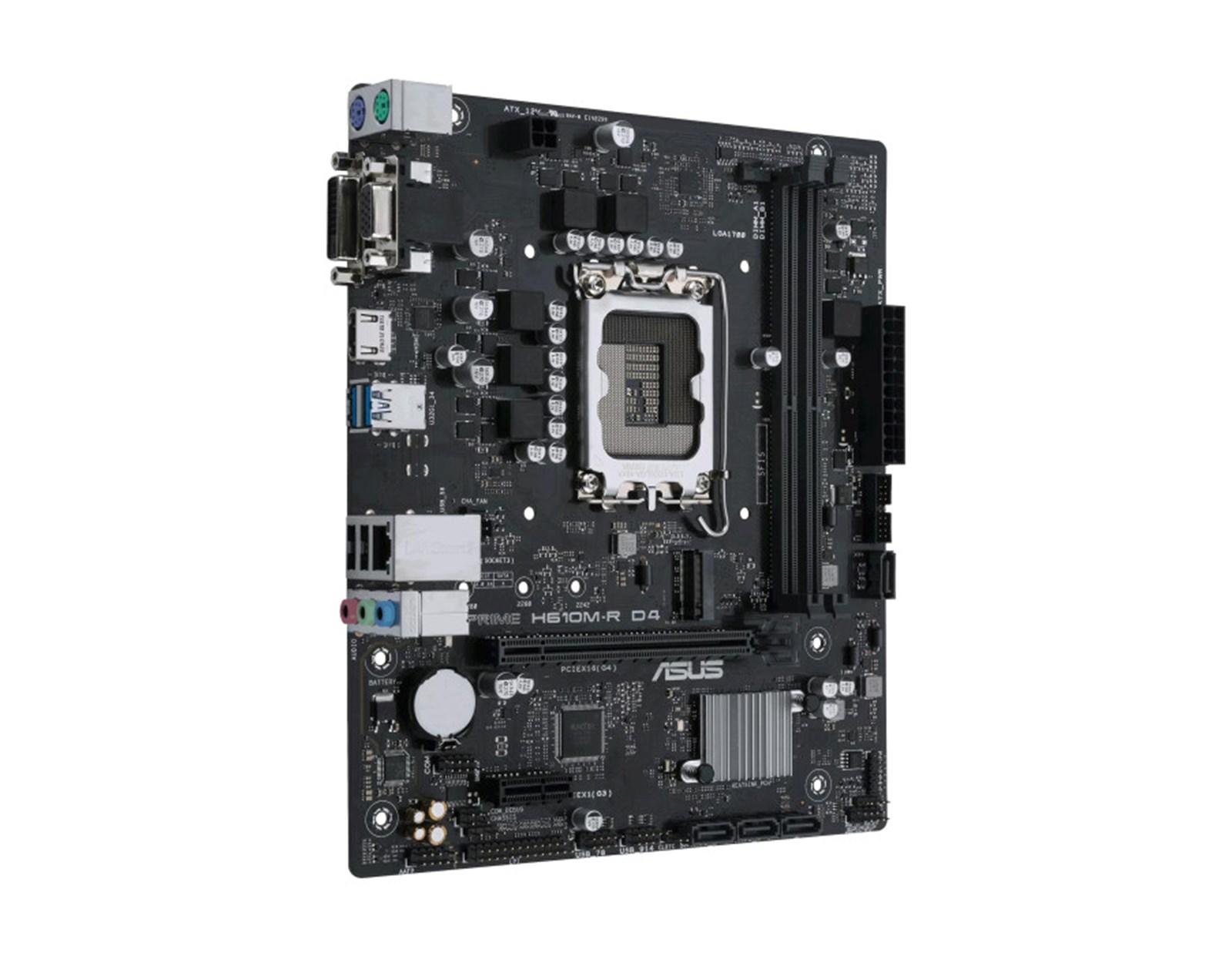 Asus MB Prime H610M-R D4-SI, S.1700, 2xDDR4/3200, PCIe 4.0, G-LAN, VGA/HDMI/DVI-D, mATX