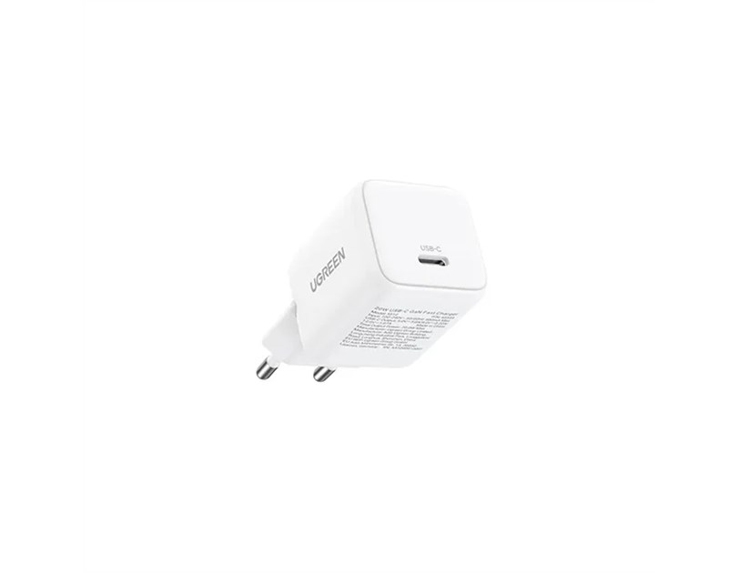 UGREEN zidni punjač 20W, 1×USB-C, GaN, bijeli