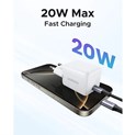 UGREEN zidni punjač 20W, 1×USB-C, GaN, bijeli