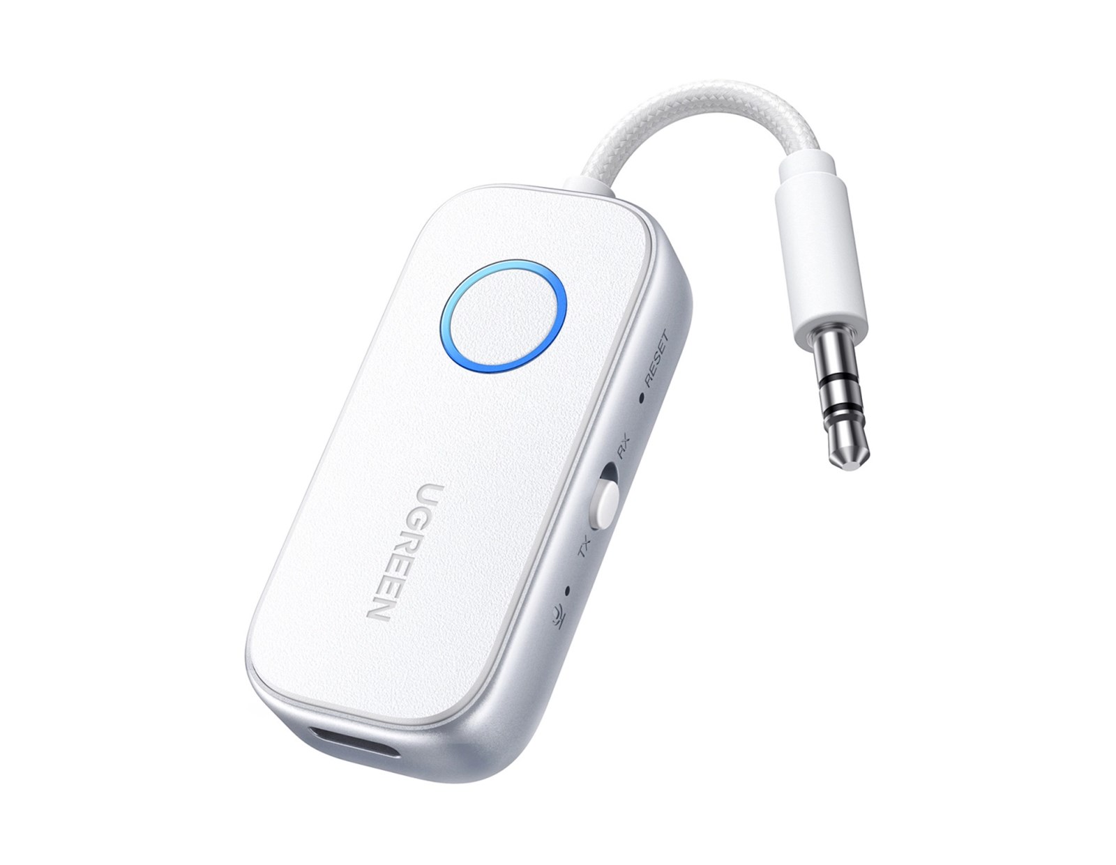 UGREEN Bežični Audio transmiter i receiver, BT 5.4, 3.5 mm, bijeli