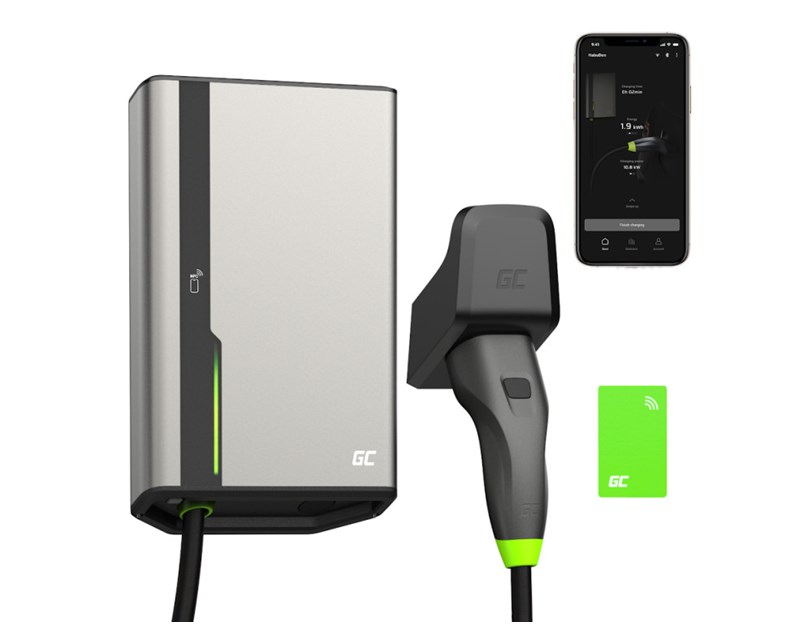 Green Cell (EVGC021B2250) HabuDen 22kW 32A,  punjač Tip 2 za punjenje električnih vozila i Plug-In hibrida, 5m, NFC/RFID GC App BT/WiFi