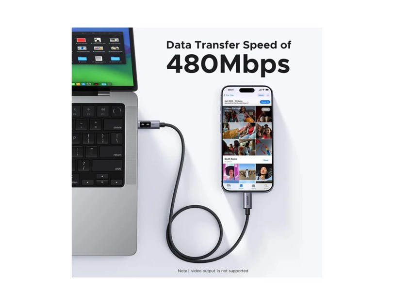 UGREEN Uno USB-C (M) na USB-C (M), PD 100W, 480 Mbps, 2m