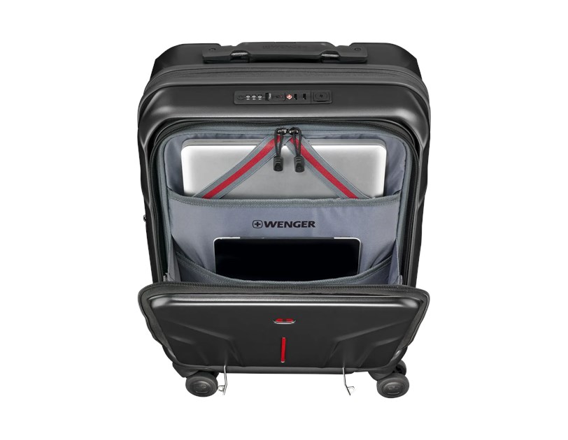 Wenger kofer Amplix Carry-On za ručnu prtljagu, odvojeni utor za prijenosnike do 16", crni