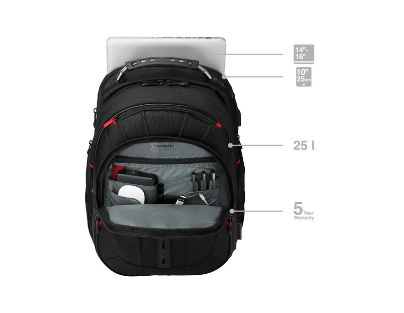 Wenger ruksak Pegasus Ballistic Deluxe za prijenosnike do 16", crni