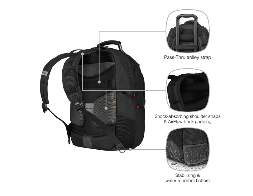 Wenger ruksak Pegasus Ballistic Deluxe za prijenosnike do 16", crni