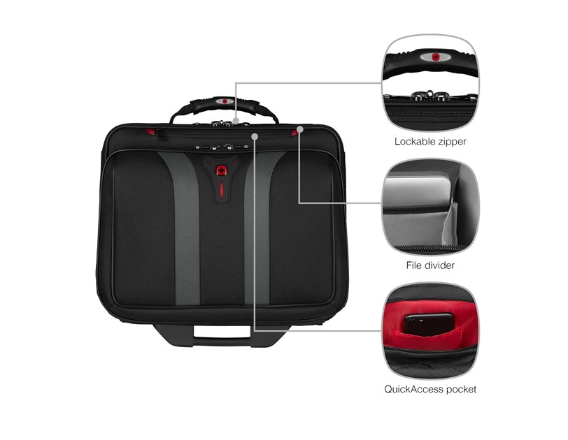 Wenger torba Granada Wheeled sa kotačićima za prijenosnike do 17", crna