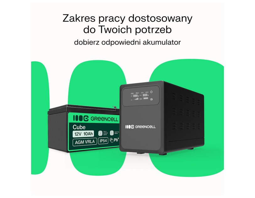 Green Cell UPS (UPSLPPC1000) 1500VA/1000W, Pure Sinusoid, Line Interactive AVR, LCD
