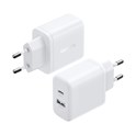 UGREEN zidni punjač 20W, 1×USB-C, 1x USB-A, bijeli