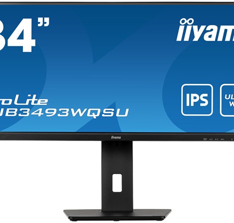 IIYAMA 34" XUB3493WQSU-B5 UWQHD (3440×1440) 21:9 ADS-IPS, 75Hz, 4ms, 400cd/m2, HDMI×2/DP, USB3.0×2, Pivot, PiP, zvučnici, crni