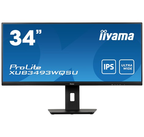 IIYAMA 34" XUB3493WQSU-B5 UWQHD (3440×1440) 21:9 ADS-IPS, 75Hz, 4ms, 400cd/m2, HDMI×2/DP, USB3.0×2, Pivot, PiP, zvučnici, crni