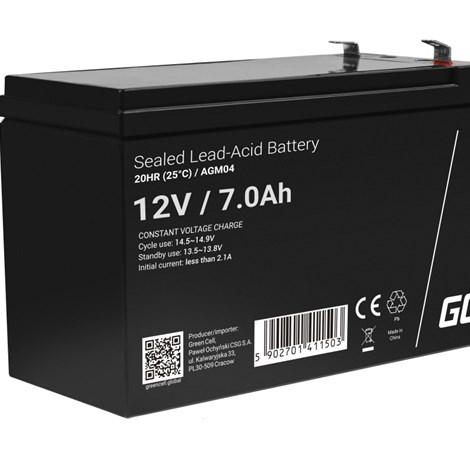 Green Cell (AGM04) baterija AGM 12V 7Ah