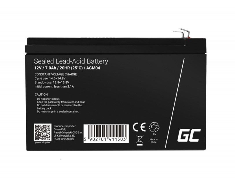 Green Cell (AGM04) baterija AGM 12V 7Ah