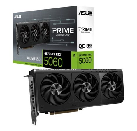 Asus PRIME GeForce RTX 5060 8GB GDDR7 OC Edition, 8GB GDDR7/256-bit, PCIe 5.0, HDMI/3×DP