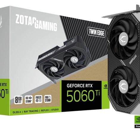 Zotac  RTX 5060 TI Twin Edge 8GB GDDR7 128-bit, PCIe 5.0, 3×DP/HDMI
