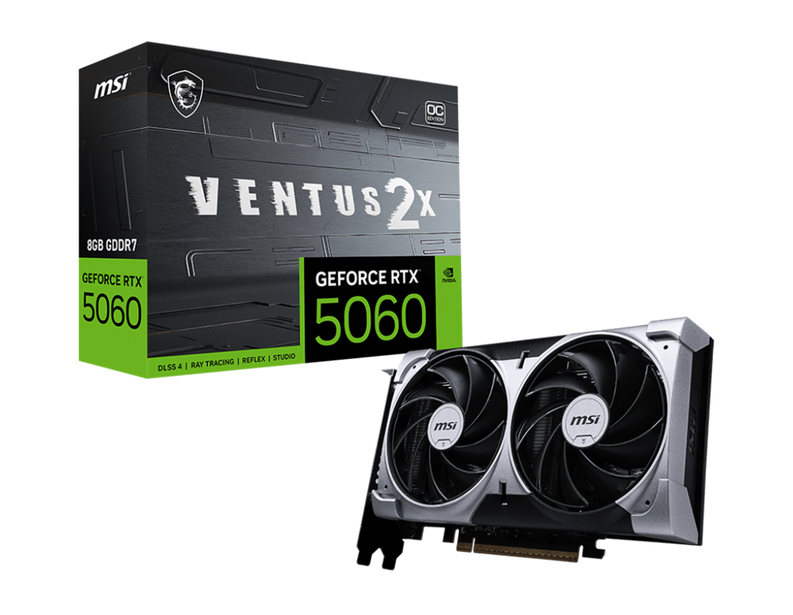 MSI GeForce RTX 5060 Ventus 2X 8G OC 8GB GDDR7/128-bit, PCIe 5.0, HDMI/3×DP