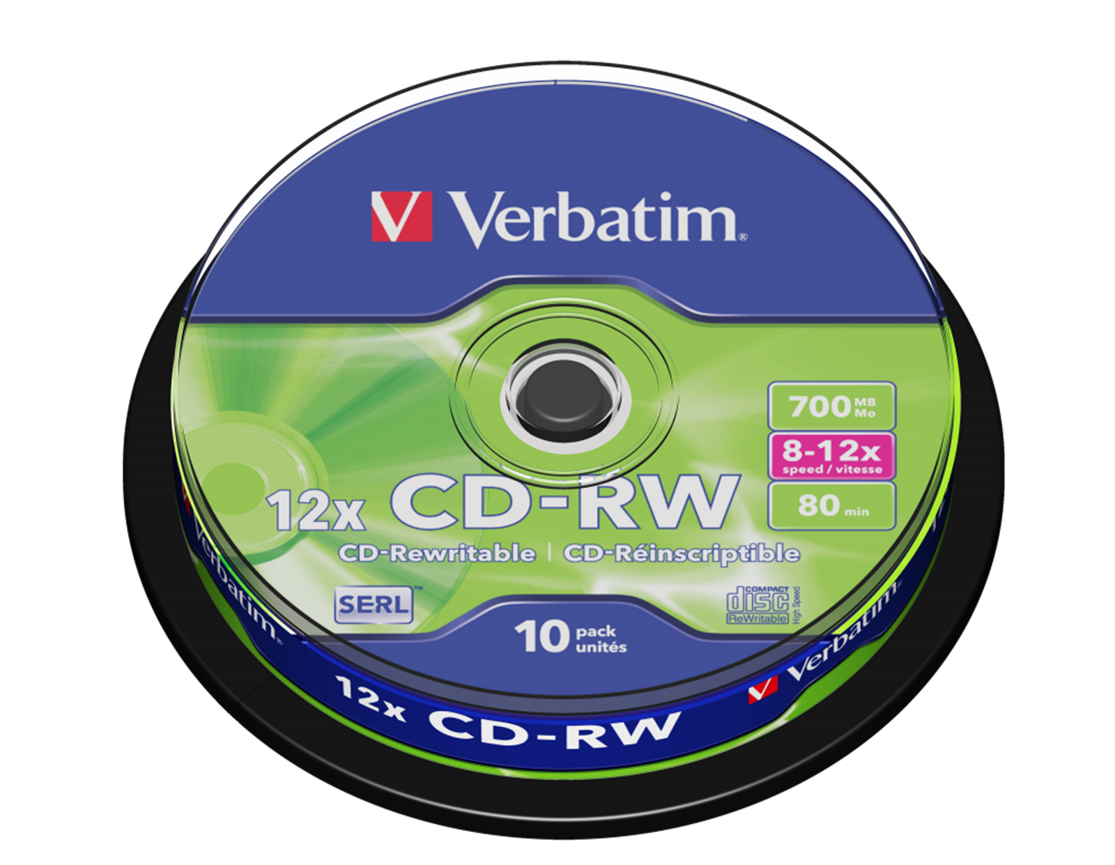 CD-RW Verbatim 700MB 8-12× DataLife Plus 10 pack spindle