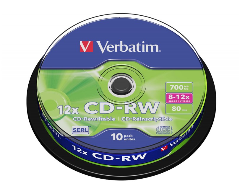 CD-RW Verbatim 700MB 8-12× DataLife Plus 10 pack spindle