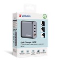 Verbatim GNC-140 GaN zidni punjač 140W, 4 priključka, 2 x USB-C PD 140 W / 1 x USB-C PD 20 W / 1 x USB-A QC 3.0