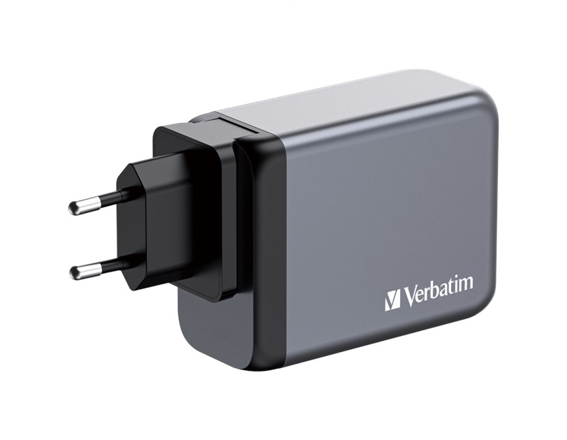 Verbatim GNC-200 GaN zidni punjač 200W, 4 priključka, 2 x USB-C PD 100 W / 1 x USB-C PD 65 W / 1 x USB QC 3.0