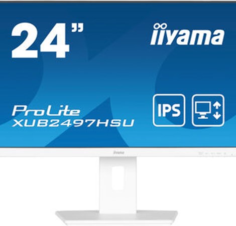 IIYAMA 24" XUB2497HSU-W2 FHD (1920x1080) IPS 16:9, Pivot, 100Hz, 300 cd/m2, 1300:1, 1ms, HDMIx1, DPx1, USBx2, zvucnici, bijeli