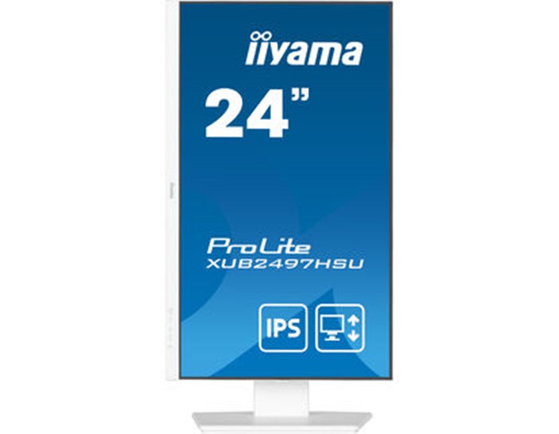 IIYAMA 24" XUB2497HSU-W2 FHD (1920x1080) IPS 16:9, Pivot, 100Hz, 300 cd/m2, 1300:1, 1ms, HDMIx1, DPx1, USBx2, zvucnici, bijeli