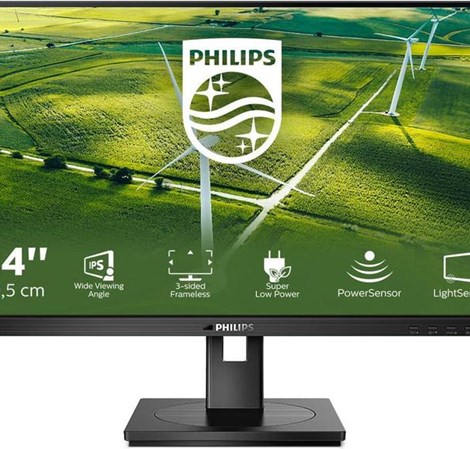 Philips 24" 242B1G/00 FHD1920×1080 IPS , Pivot, 75Hz, 4ms, VGA/DVI-D/DP/HDMI, USB3.2×4, USB-B×1, zvučnici, crni