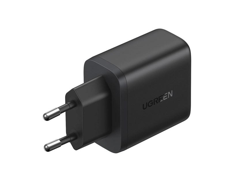 UGREEN zidni punjač 20W, USB-A, USB-C, QC 4.0+, crni