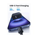 UGREEN zidni punjač 20W, USB-A, USB-C, QC 4.0+, crni