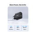 UGREEN zidni punjač 20W, USB-A, USB-C, QC 4.0+, crni