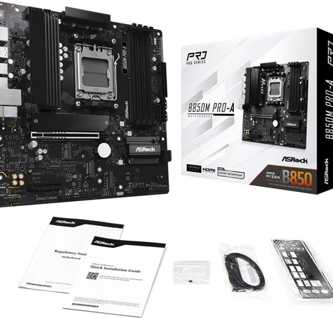 ASRock MB B850M PRO-A, S.AM5, DDR5, PCIe 5.0, HDMI/DP, mATX