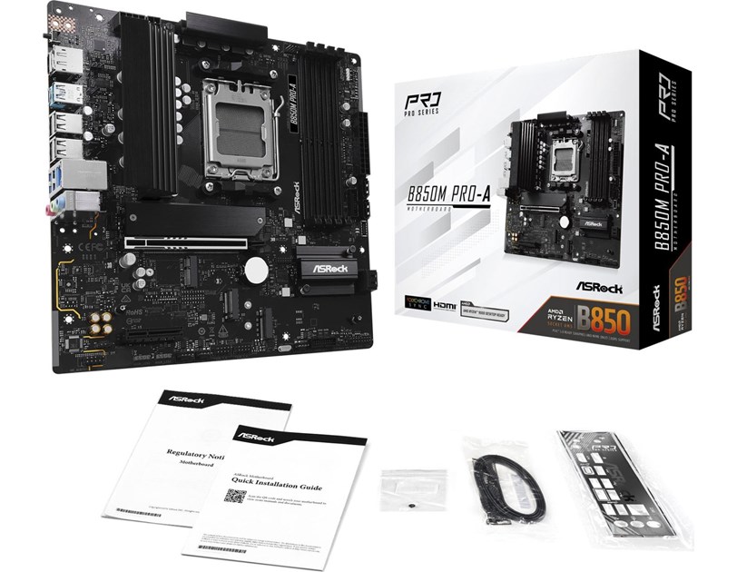 ASRock MB B850M PRO-A, S.AM5, DDR5, PCIe 5.0, HDMI/DP, mATX