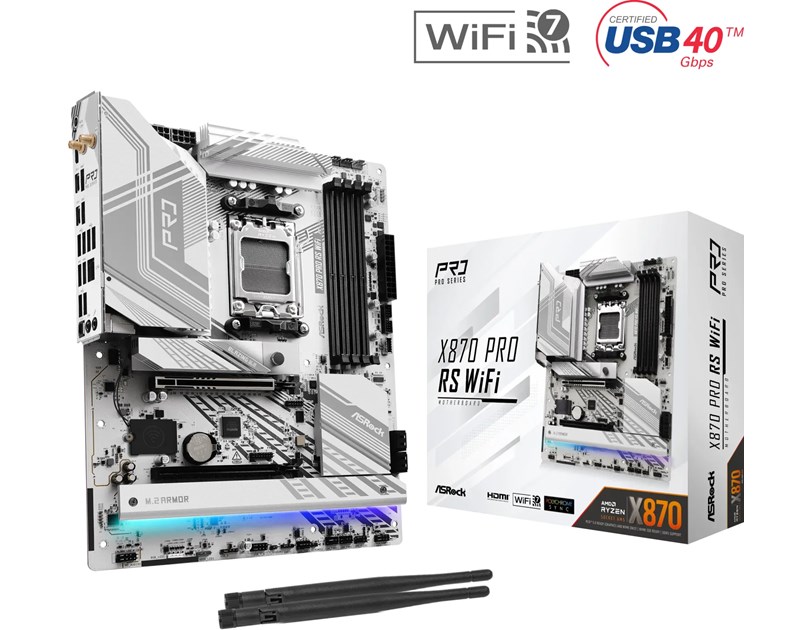 ASRock X870 PRO RS WIFI, S.AM5, DDR5, PCIe5.0, HDMI, ATX