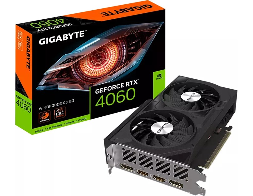 Gigabyte nVidia GeForce RTX 4060 WINDFORCE 8GB GDDR6, PCI-E 4.0, 128 bit, 2× HDMI, 2 x DP