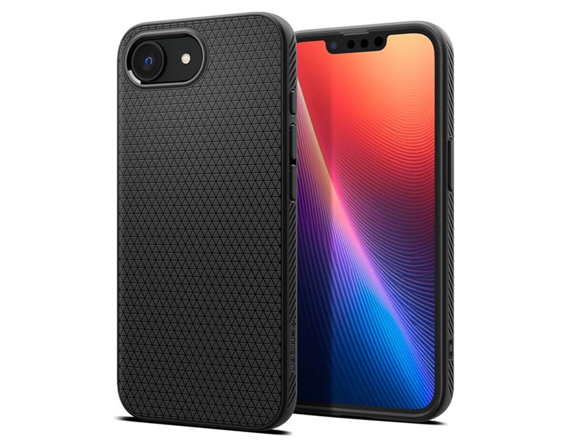 Spigen Liquid Air, zaštitna maska za telefon, mat crna - iPhone 16e (ACS09161)