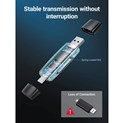 UGREEN čitač memorijskih kartica USB-C + A, TF/SD kartice, crni