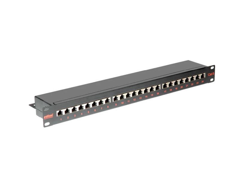 Roline Cat.6/Class E 19" Patch Panel 24-porta STP, crni
