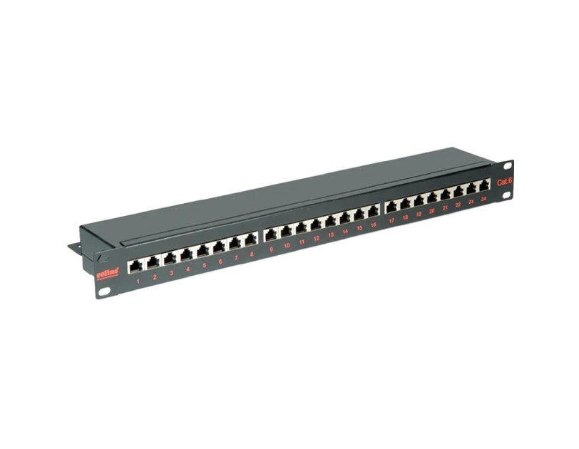 Roline Cat.6/Class E 19" Patch Panel 24-porta STP, crni