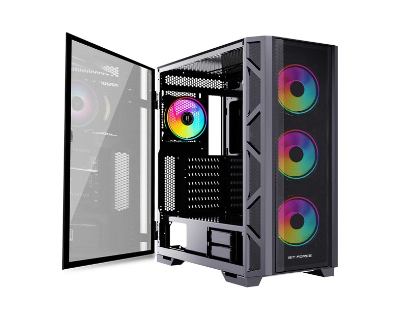 Bit Force GIANT ARGB-TMC4 Gaming E-ATX, Full-Tower kućište bez napajanja, crno