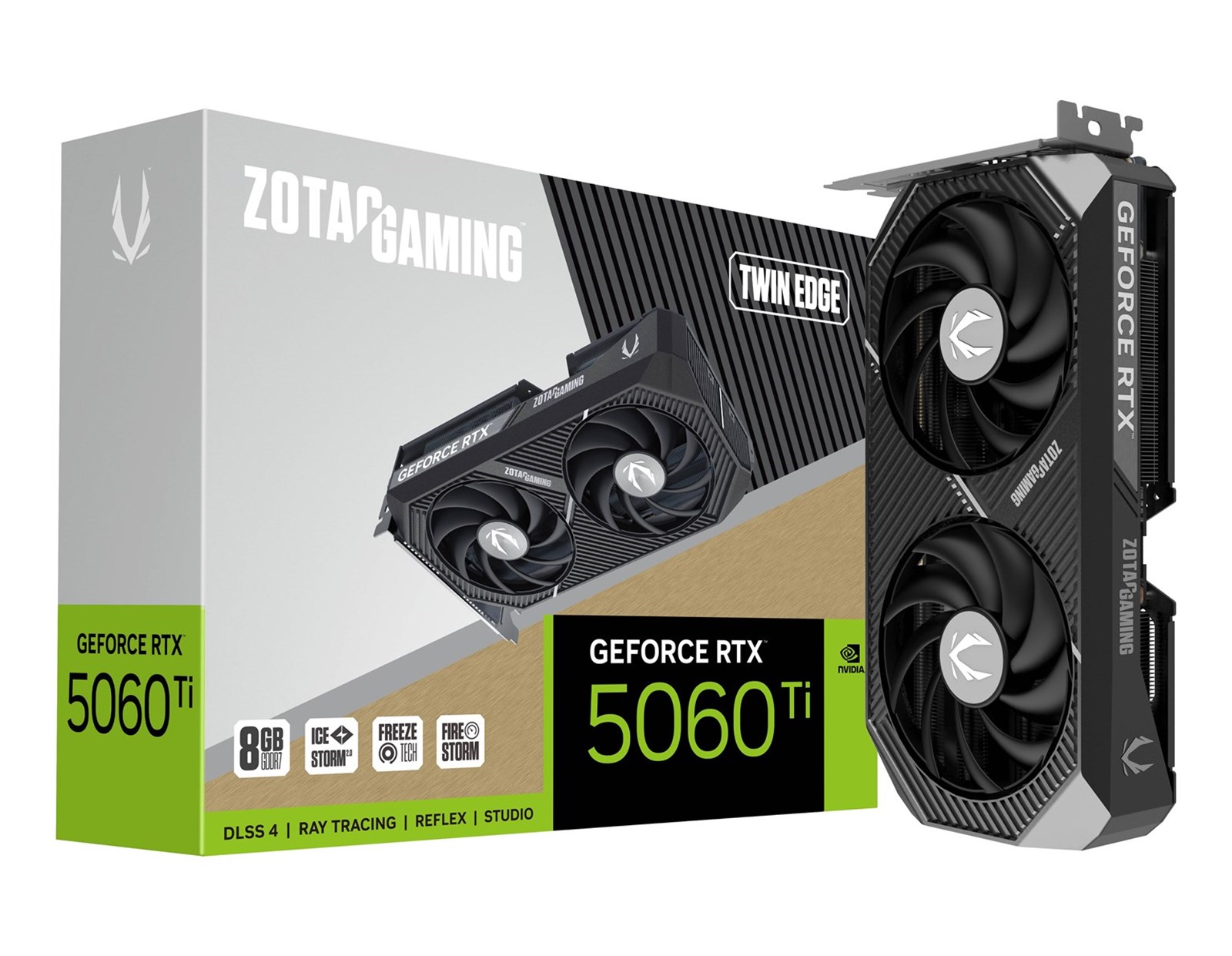 Zotac RTX 5060 TI Twin Edge 8GB GDDR7 128-bit, PCIe 5.0x8, 3×DP/HDMI