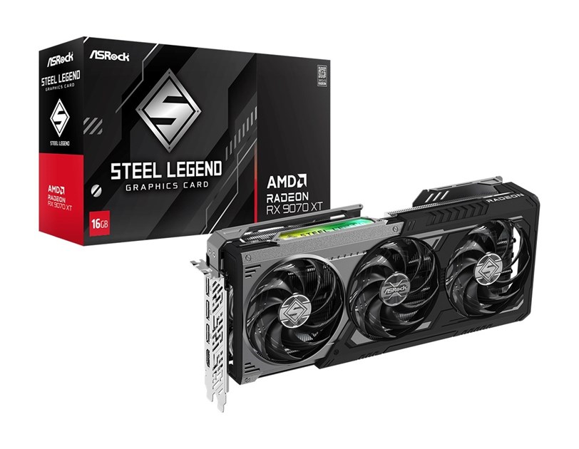 Asrock Radeon RX 9070 XT Steel Legend Dark 16GB GDDR6, PCIe 5.0x16, 1×HDMI/3×DP
