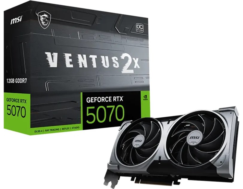 MSI RTX 5070 Ventus 2X OC 12GB GDDR7, 12GB GDDR7/192bit, PCI-E 5.0, 1xHDMI/3×DP
