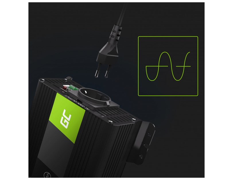 Green Cell inverter Pro 12V na 230V, 300W/600W čisti sinus, Pure sine wave